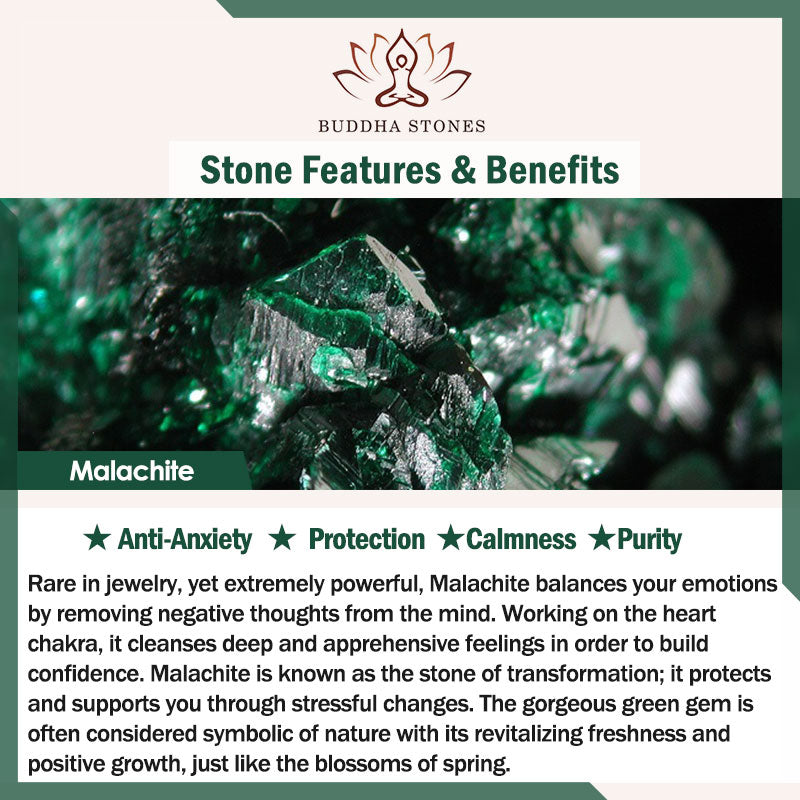 Buddha Stones 4mm Natural Malachite Protection Calmness String Bracelet