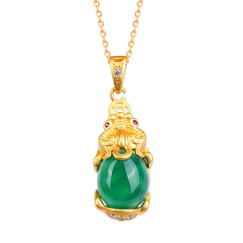 Buddha Stones Natural Jade Pixiu Balance Necklace