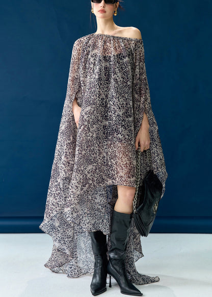 Print Low High Design Pockets Cotton Dresses Fall