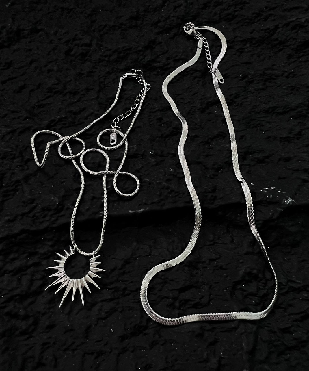 Fine Silk Stainless Steel Bilayer Sun God Pendant Necklace