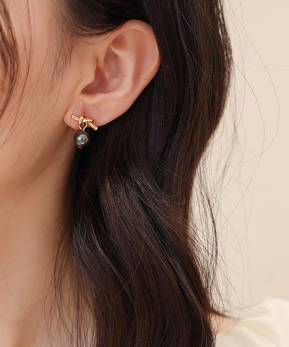 Diy Gold Copper Overgild Resin Pearl Drop Earrings