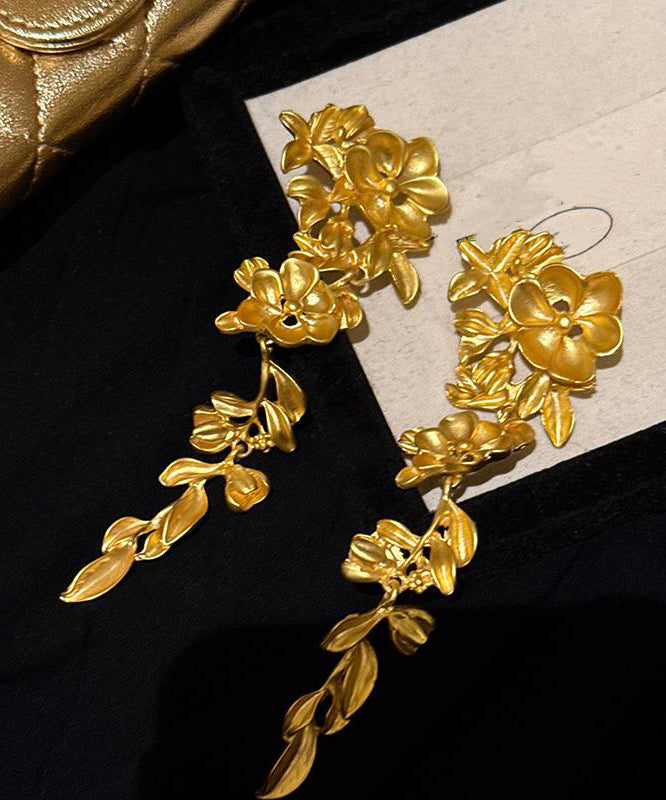 New Gold Copper Overgild Tassel Drop Earrings
