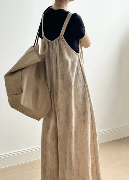 Light Khaki Pockets Jumpsuits Summer