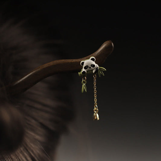 Ebony Hairpin With Bamboo Tassel for Courage | Chinese Hairpins