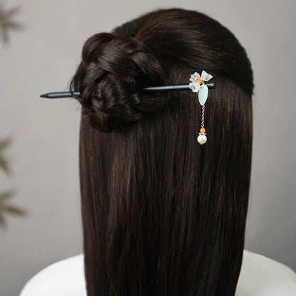 Ebony Liuli Chinese Hairpin for Courage & Protection