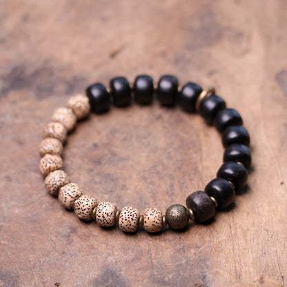 Ebony Wood Obsidian Peace Bracelet 15cm