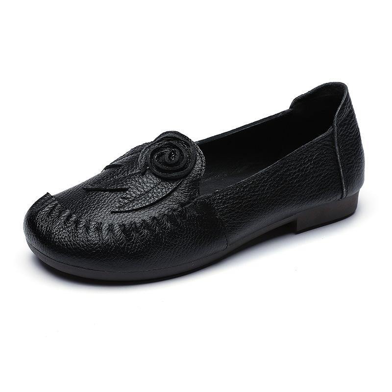 Black Cowhide Leather Loafer Shoes Loafer Shoes