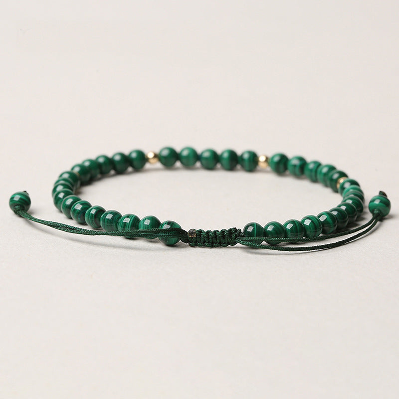 Buddha Stones 4mm Natural Malachite Protection Calmness String Bracelet