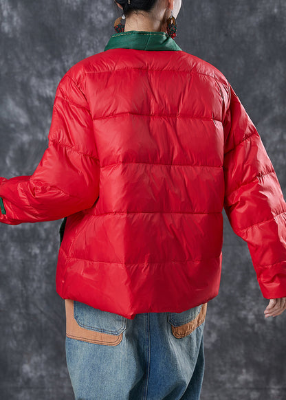 Chinese Style Red Patchwork Fine Cotton Filled Witner Coats