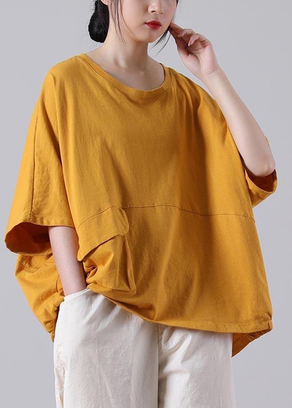 Diy White O-neck Pockets Cotton Top Summer