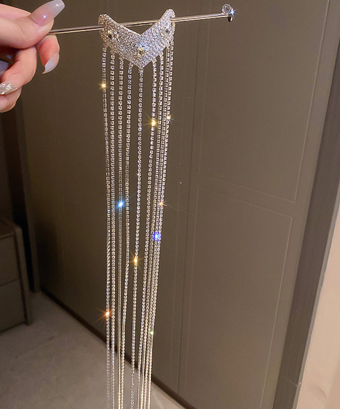 Silk Copper Zircon Love Tassel Hairpin