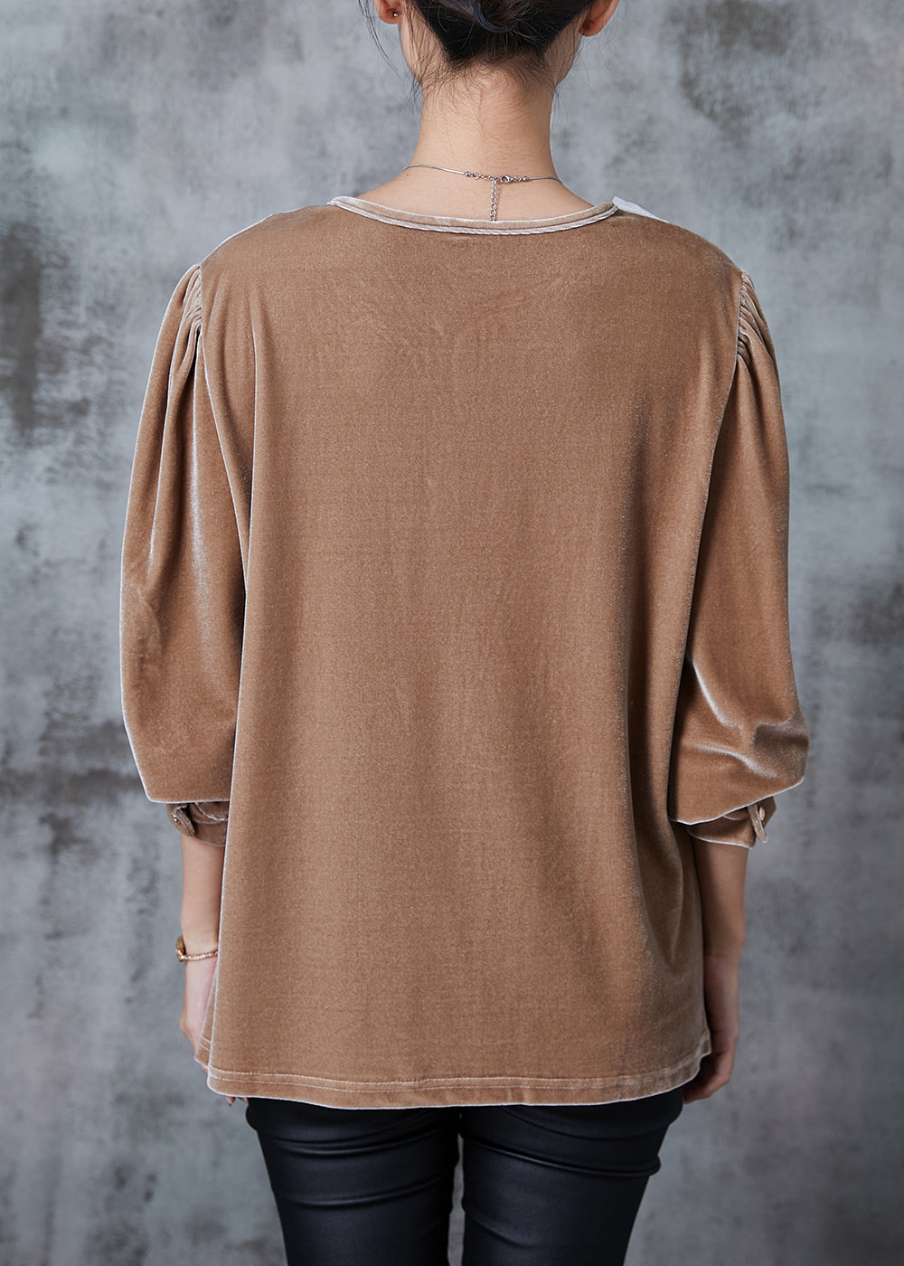 Nude Oversized Patchwork Silk Velour Shirts Fall