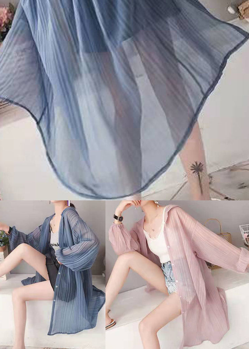 Pink Button Silk Cardigan Long Sleeve