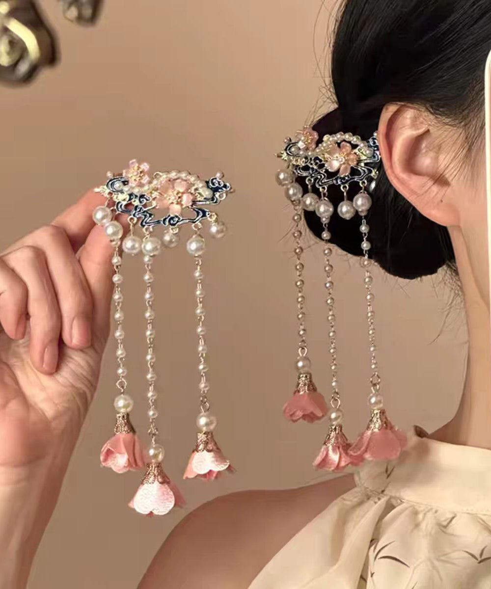 Chinese Style Alloy Pearl Tassel Single Hairpin