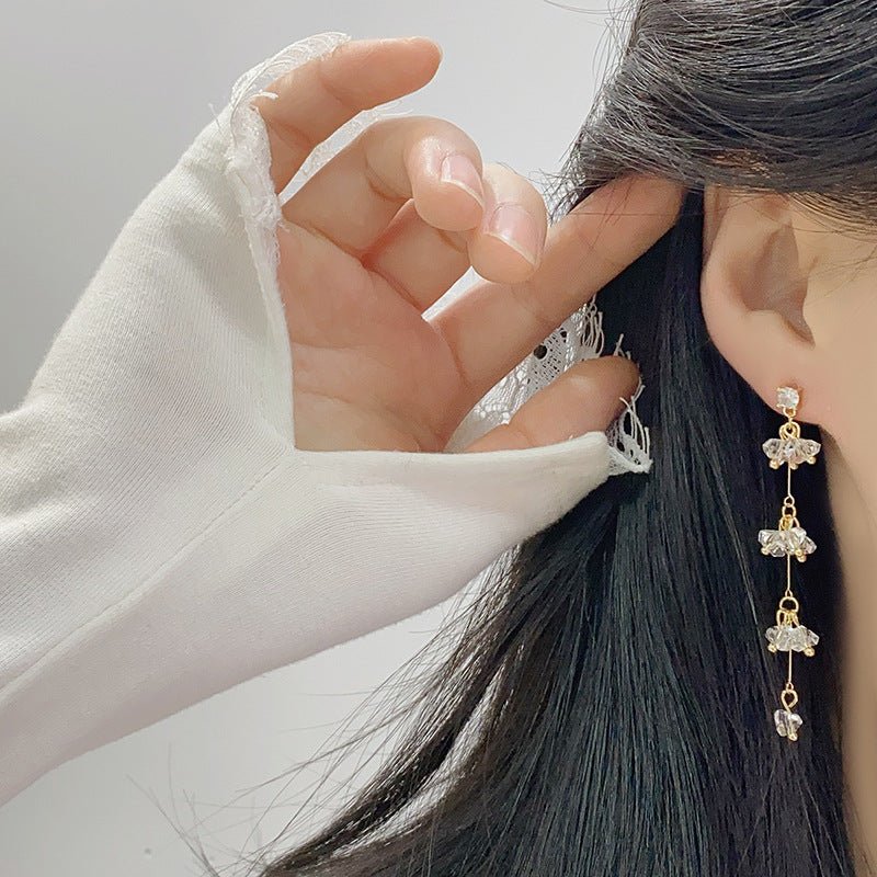 Elara Crystal Earrings in Gold