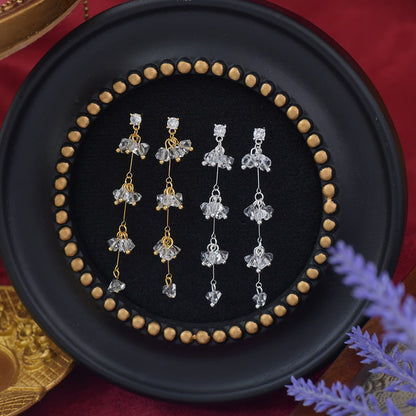 Elara Crystal Earrings in Gold