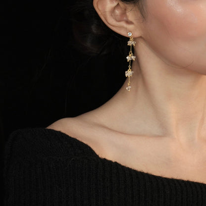 Elara Crystal Earrings in Gold
