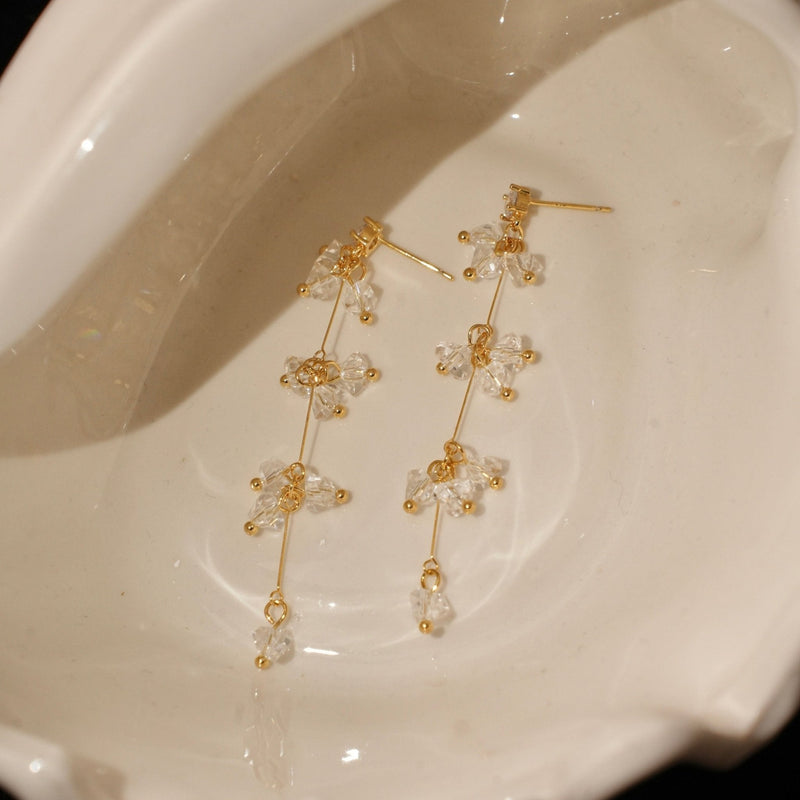 Elara Crystal Earrings in Gold