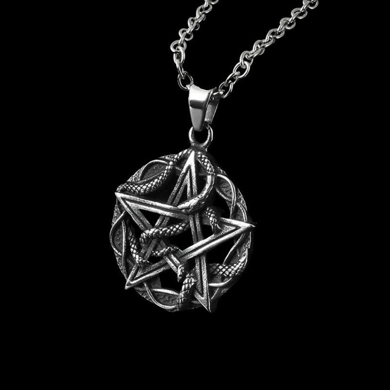 Entwined Snake Pentagram Pendant