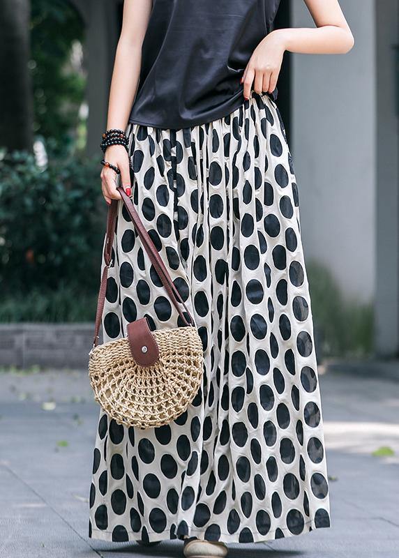 Diy Black Dotted Long Maxi Skirt