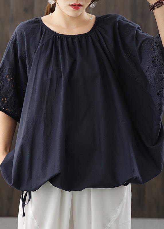 Diy Chocolate Hollow Out Cotton Blouse Top Summer