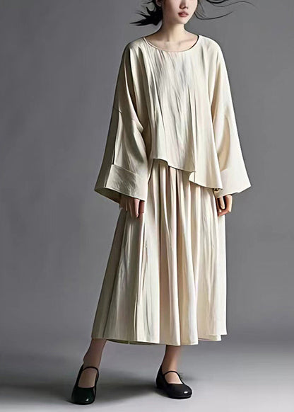 Oversized Asymmetrical Design Linen Two Pieces Set Summer