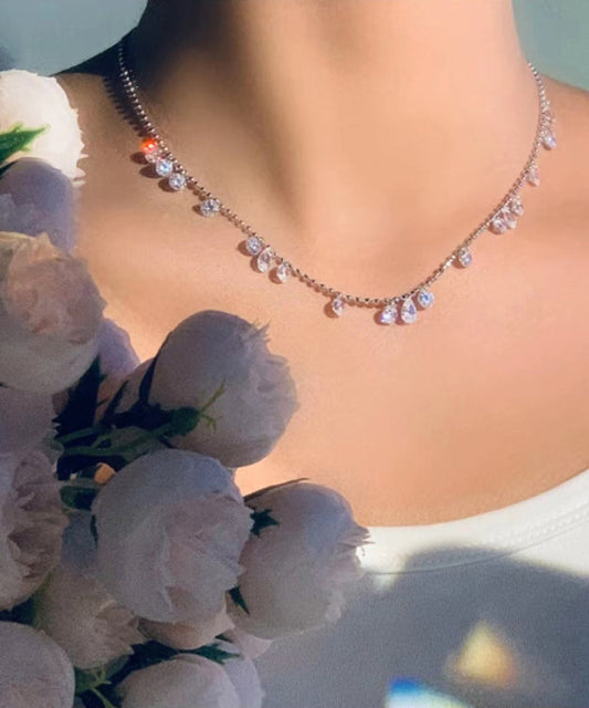 Diy Gold Sterling Silver Zircon Tassel Necklace