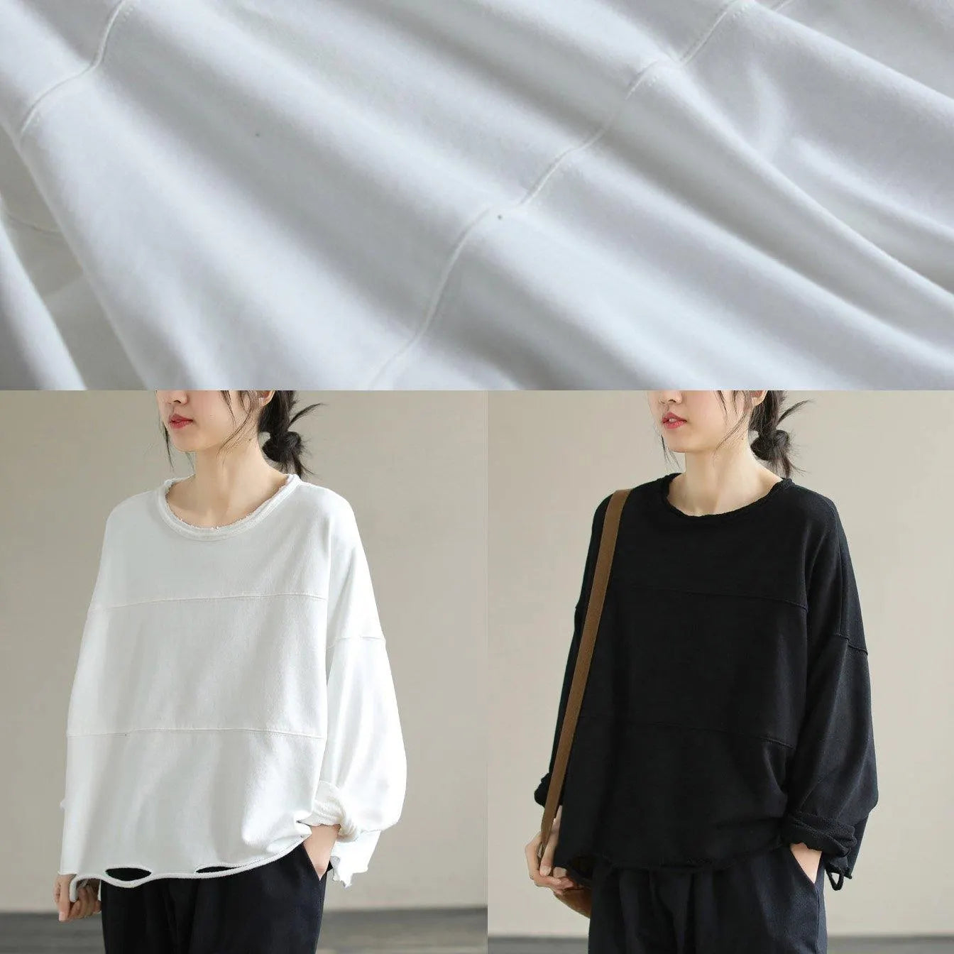 Classy White Cotton Blouses for O Neck Daily Spring Top