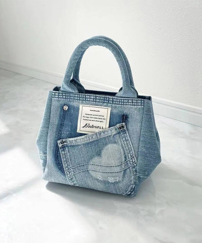 New Blue Large Capacity Versatile Denim Tote Bag