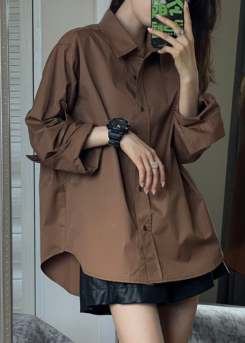 Classy Green Peter Pan Collar Button Shirts Fall