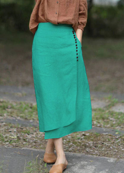 Boutique White Asymmetrical Design Elastic Waist a Line Skirts Spring