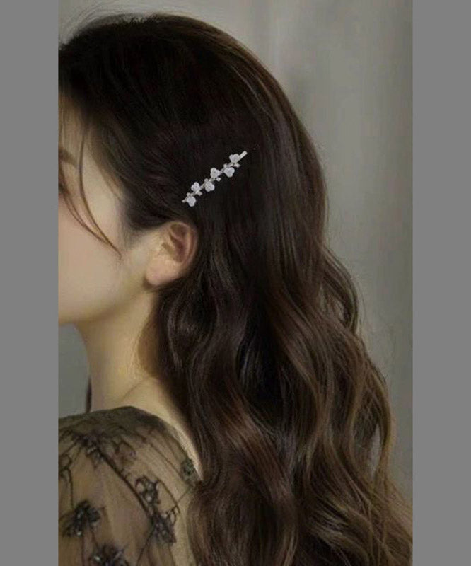 White Alloy Zircon Colored Glaze a Pair Hairpin