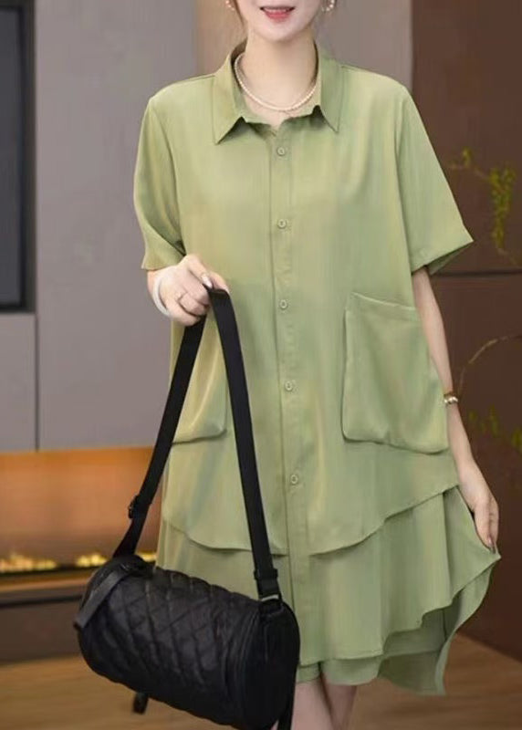 Fruit Green Oversized Patchwork Two-piece Set Summer