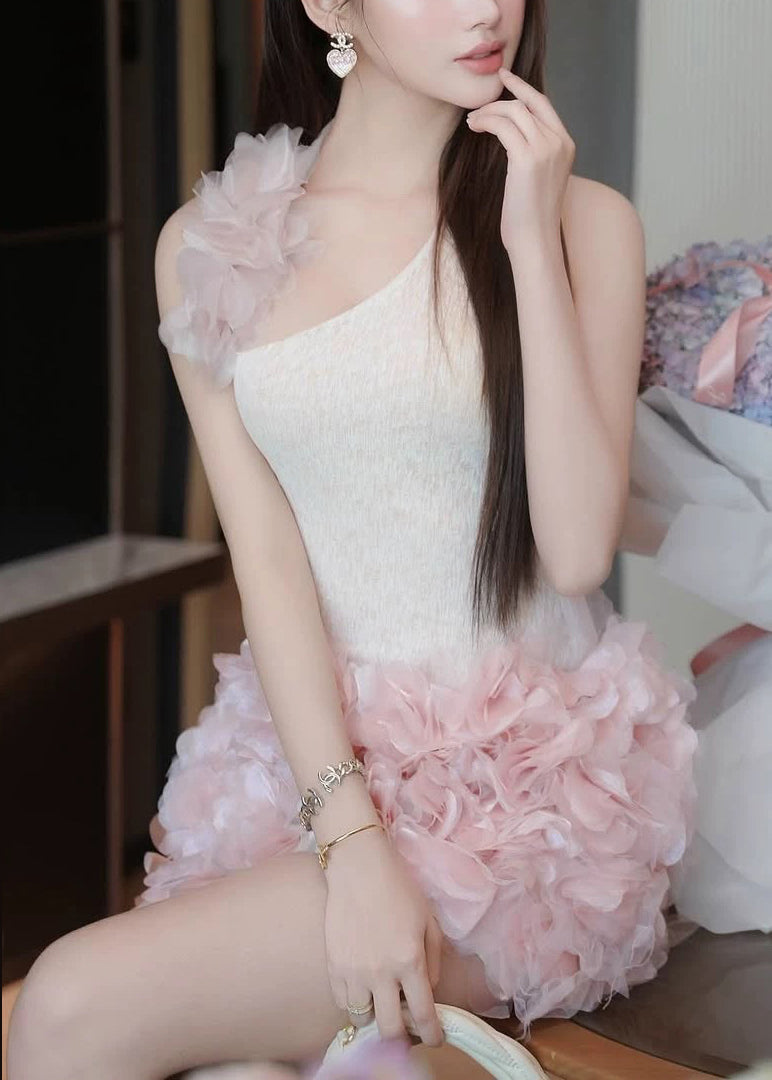Backless Tulle Patchwork Two Pieces Set Sleeveless