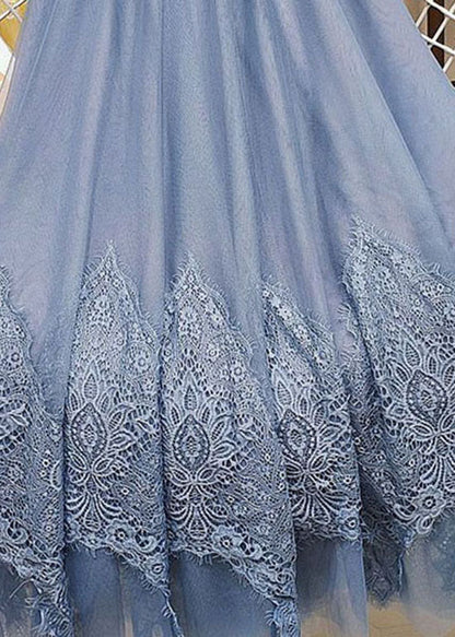 Light Grey Tulle a Line Skirt Elastic Waist Exra Large Hem Summer