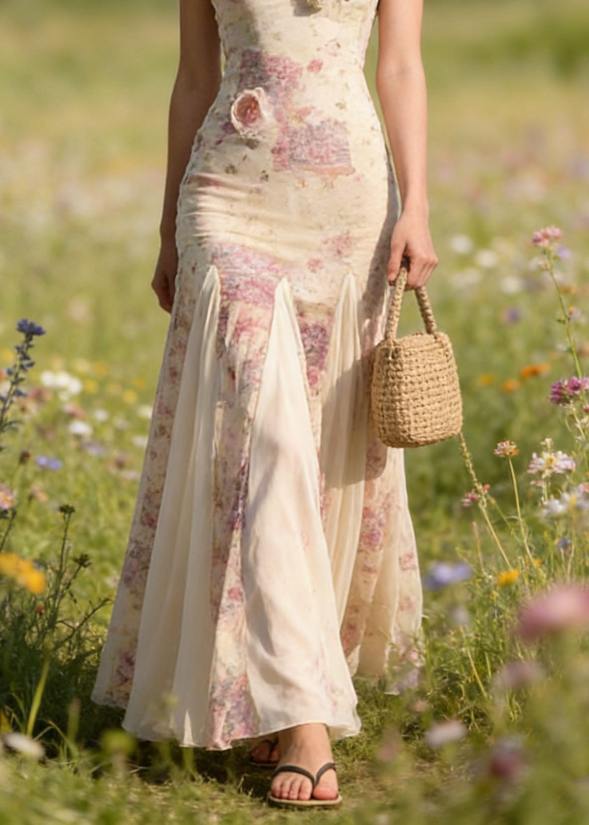 New Patchwork Tulle Spaghetti Strap Dress Summer