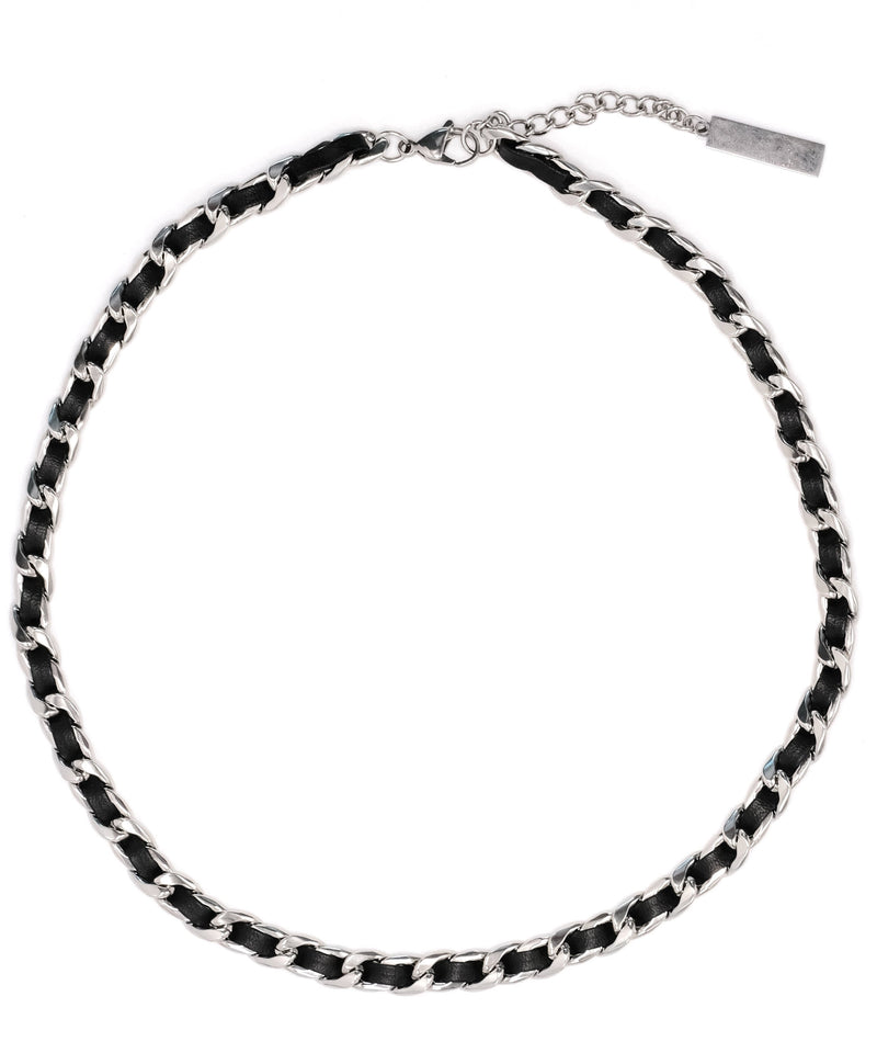 Black Leather Strap Adjustable Tungsten Steel Choker