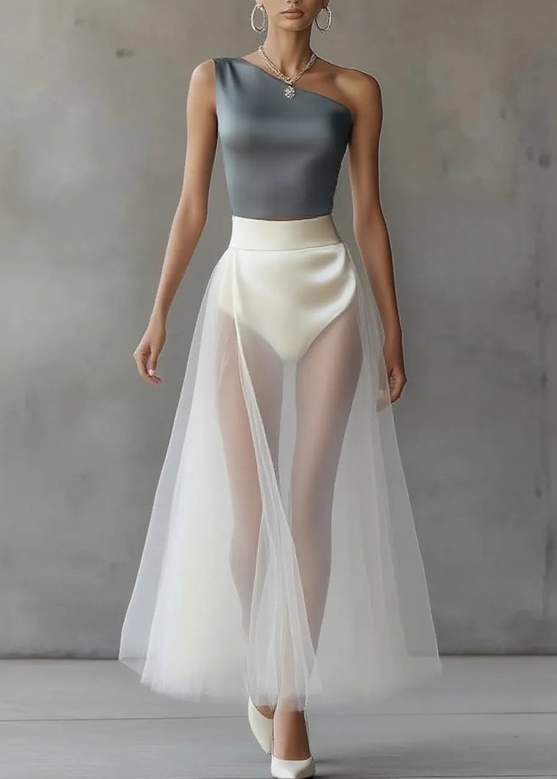 Asymmetrical Top and Maxi Skirts Two Piece Set Summer