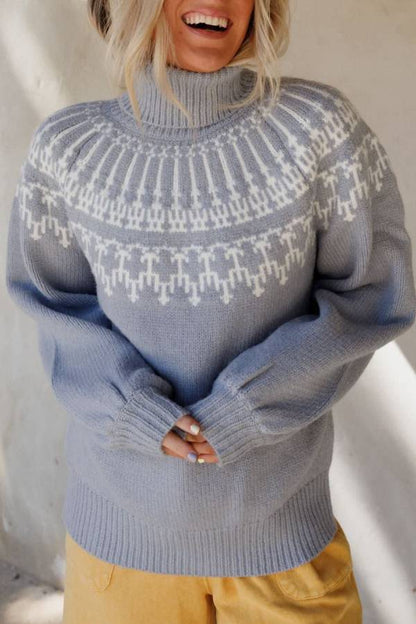 Christmas Thickened Turtleneck Long-Sleeve Knit Sweater