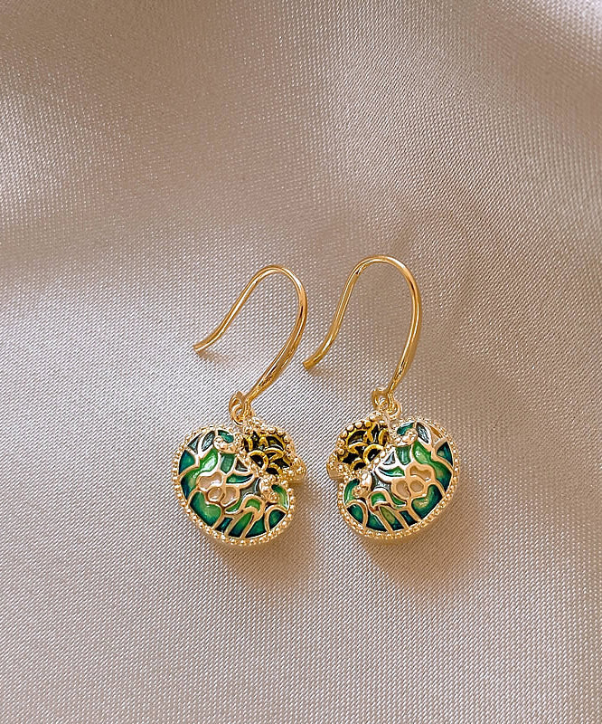 Diy Gold Copper Alloy Money Bag Tassel Drop Earrings