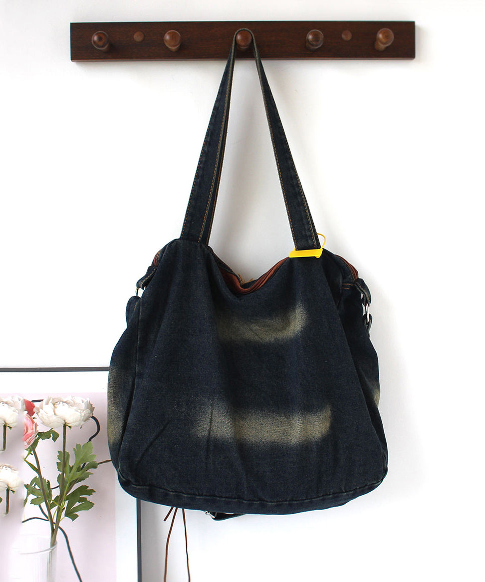 Tassel Large Capacity Denim Satchel Bag Handbag