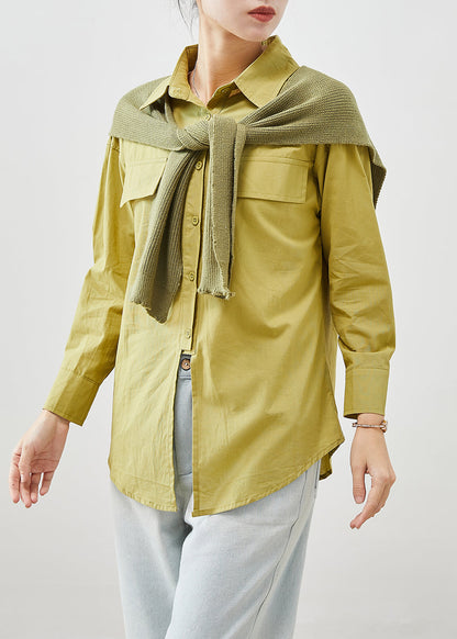 Green Oversized Gift Shawl Cotton Shirts Fall