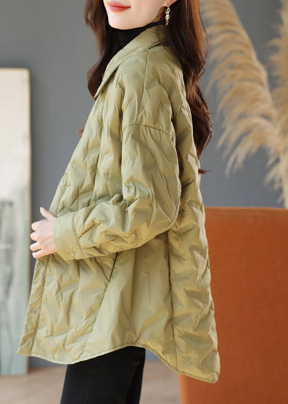 Grass Green Oversized Warm Duck Down Puffer Jacket Winter
