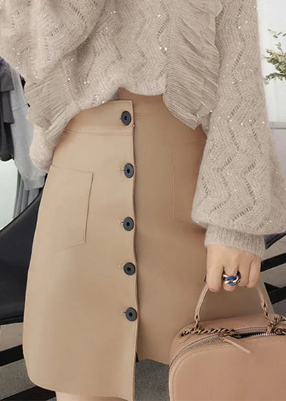 Apricot Ruffled Sequins Knit Two Pieces Set Spring