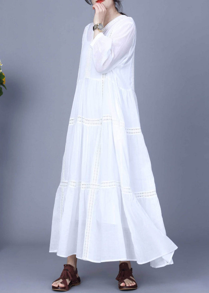 New White Pockets Linen Two Pieces Set Spring