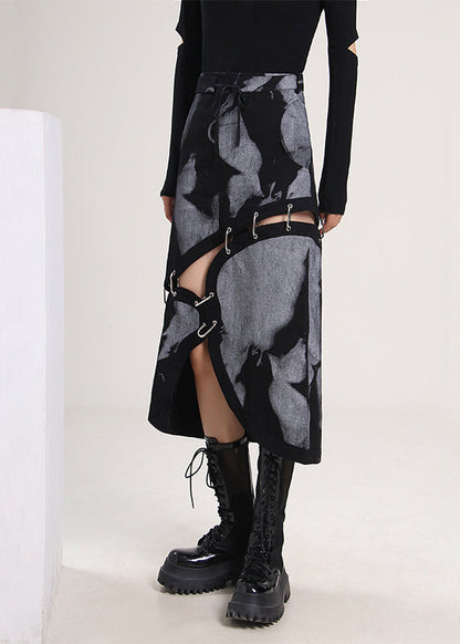 Asymmetrical Tie Dye Cotton Skirt Spring