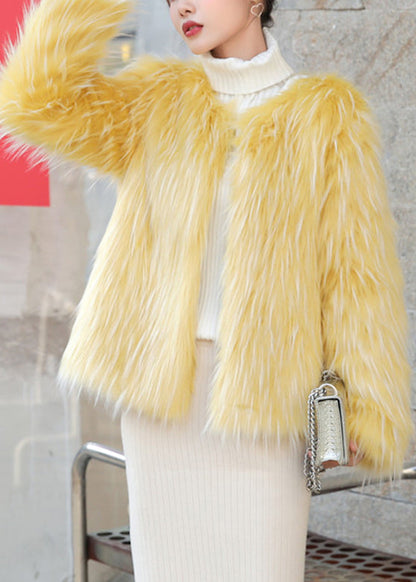 Brief White O-neck Leather and Furr Coats Long Sleeve