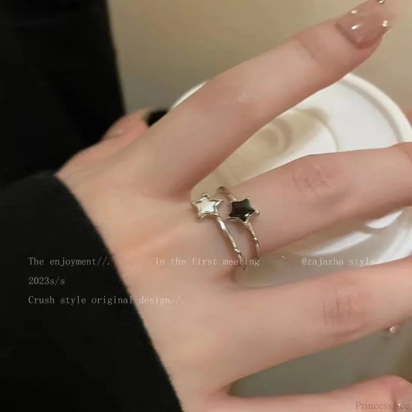 Dark Thorny Rose Pair Ring