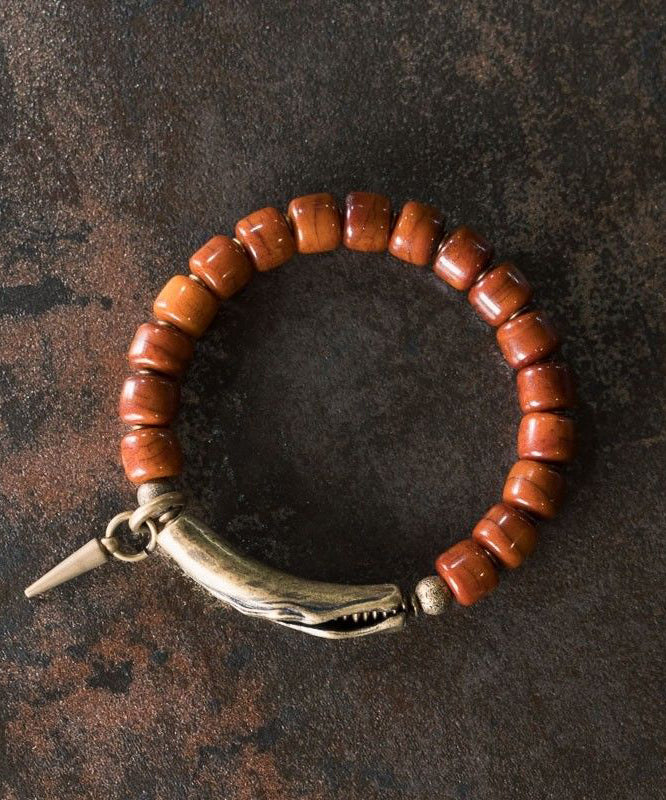 Brown Ancient Gold Beads Charm Bracelet