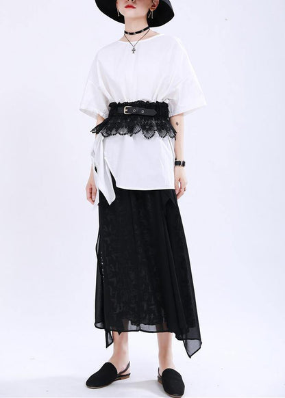 White Cinched Cotton Top Summer